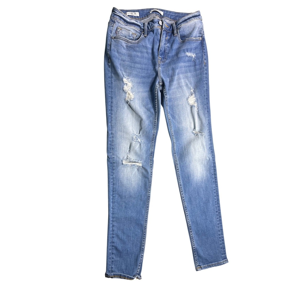 Vigoss Thompson Tomboy Jeans Womens 27 Distressed Ripped Light Wash Denim